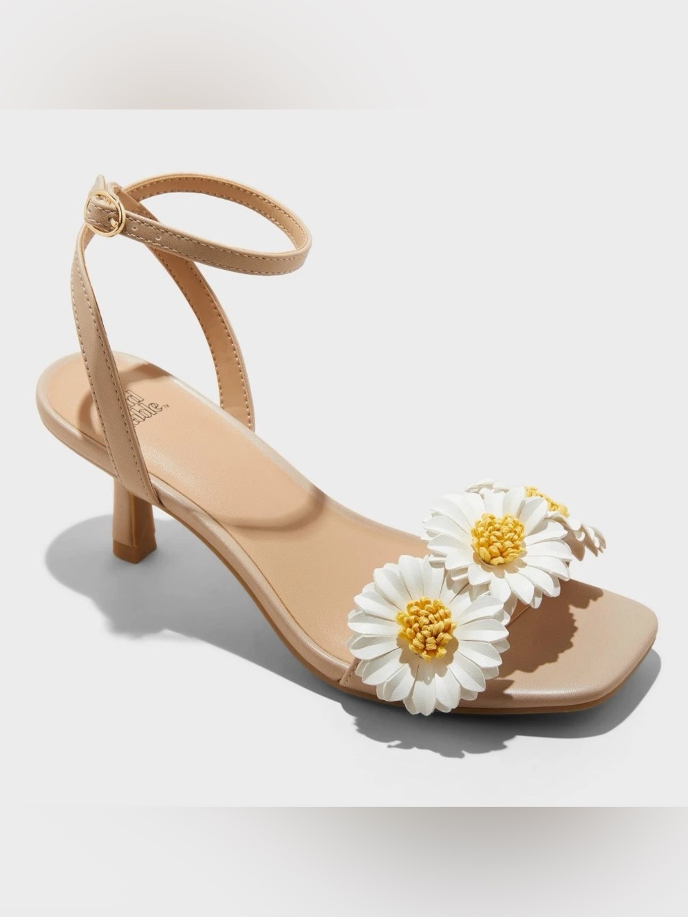 Women's Brianna Daisy Ankle Strap Heels - Wild Fable - beige - new